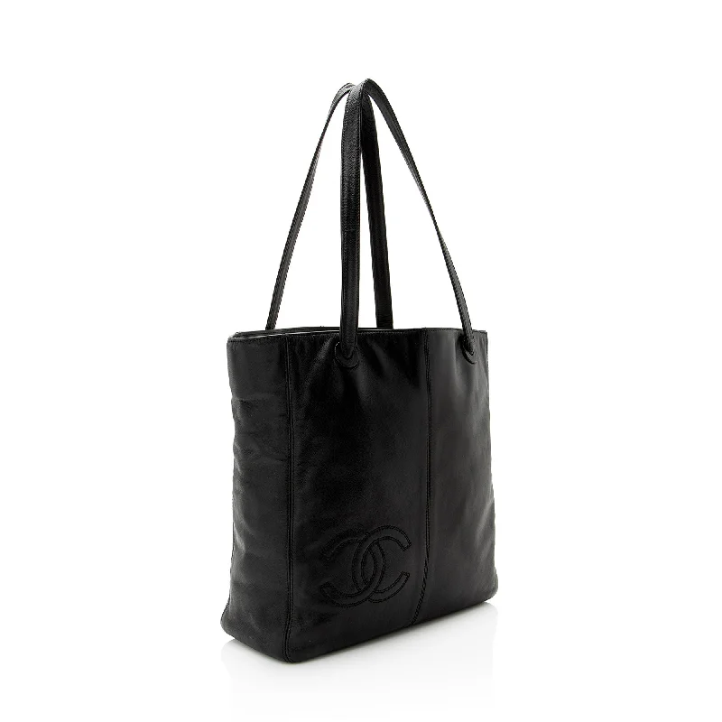 Cyber Monday Discounts On Bags Chanel Vintage Lambskin CC Logo Tote (SHF-22846)