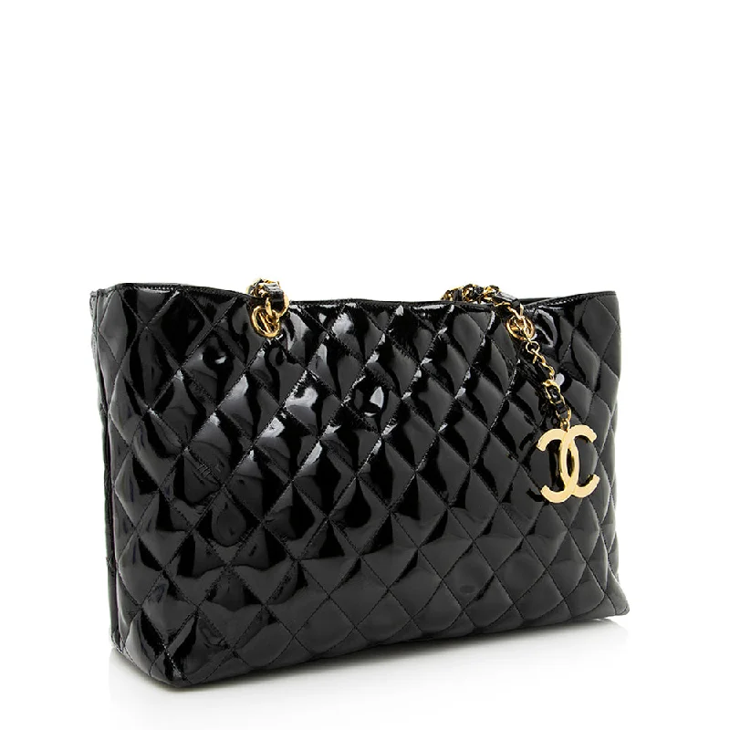 Bold And Flash-Sale Bags Chanel Vintage Patent Leather CC Tote - FINAL SALE (SHF-19446)