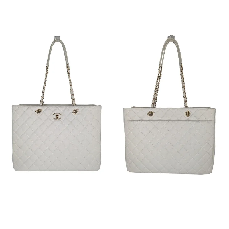 Luxury Bags For Professionals With Discounts Chanel White Caviar Classic Timeless Tote