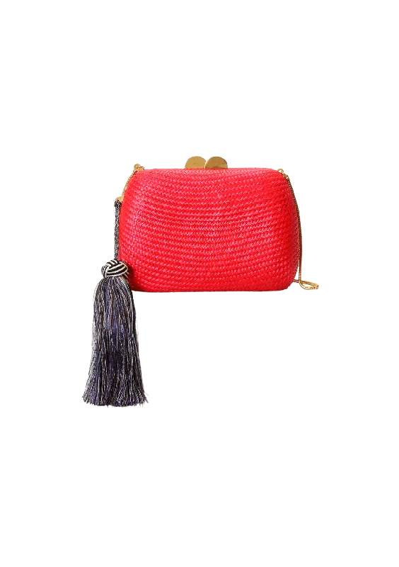 Designer Bags For Luxury Collectors CLUTCH STRAW VERMELHO