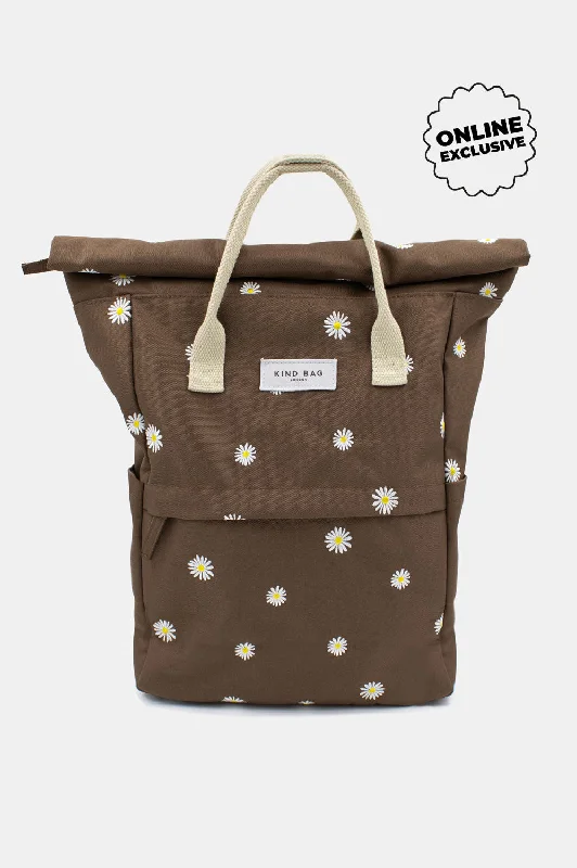 Elegant And On-Sale Evening Bags Daisies Brown | Embroidered “Hackney” Backpack | Medium - PRE-ORDER