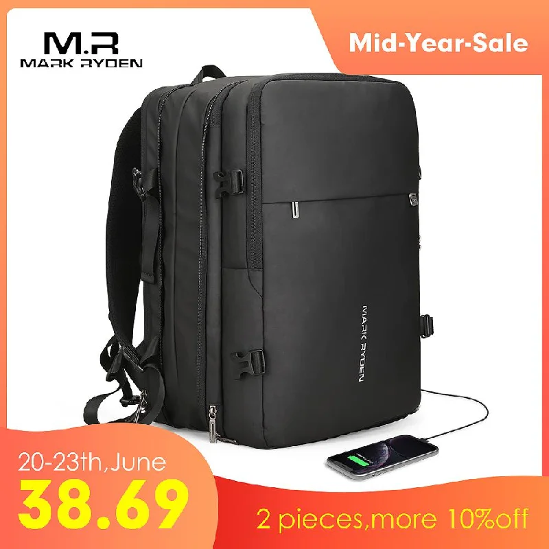 Cyber Monday Discounts On Bags Man Backpack Fit 17 inch Laptop USB Recharging