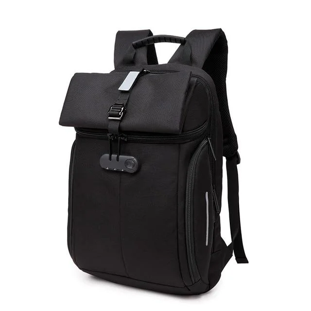 Chic Bags For Office Professionals And Urban Dwellers Roll Top Backpack With Lock MEILAN