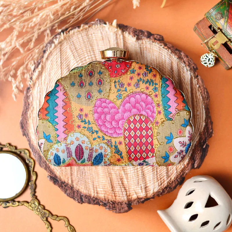 Trendy Bags Miultipattern Moon Clutch