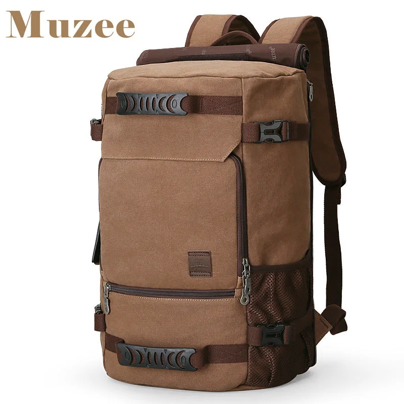 Evening Events MUZEE New Backpack Men Canvas Backpack Large Capacity Bag for Travel Backpack 15.6inch Laptop Backpack