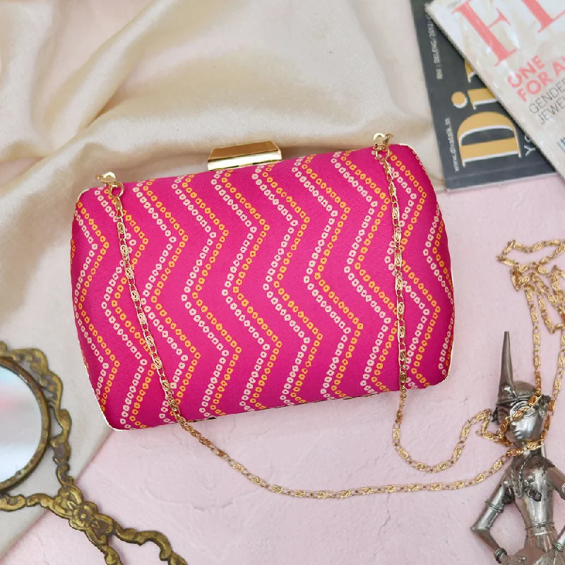 Versatile Bags That Suit Any Outfit Or Event Pink Zigzag Fabric Clutch