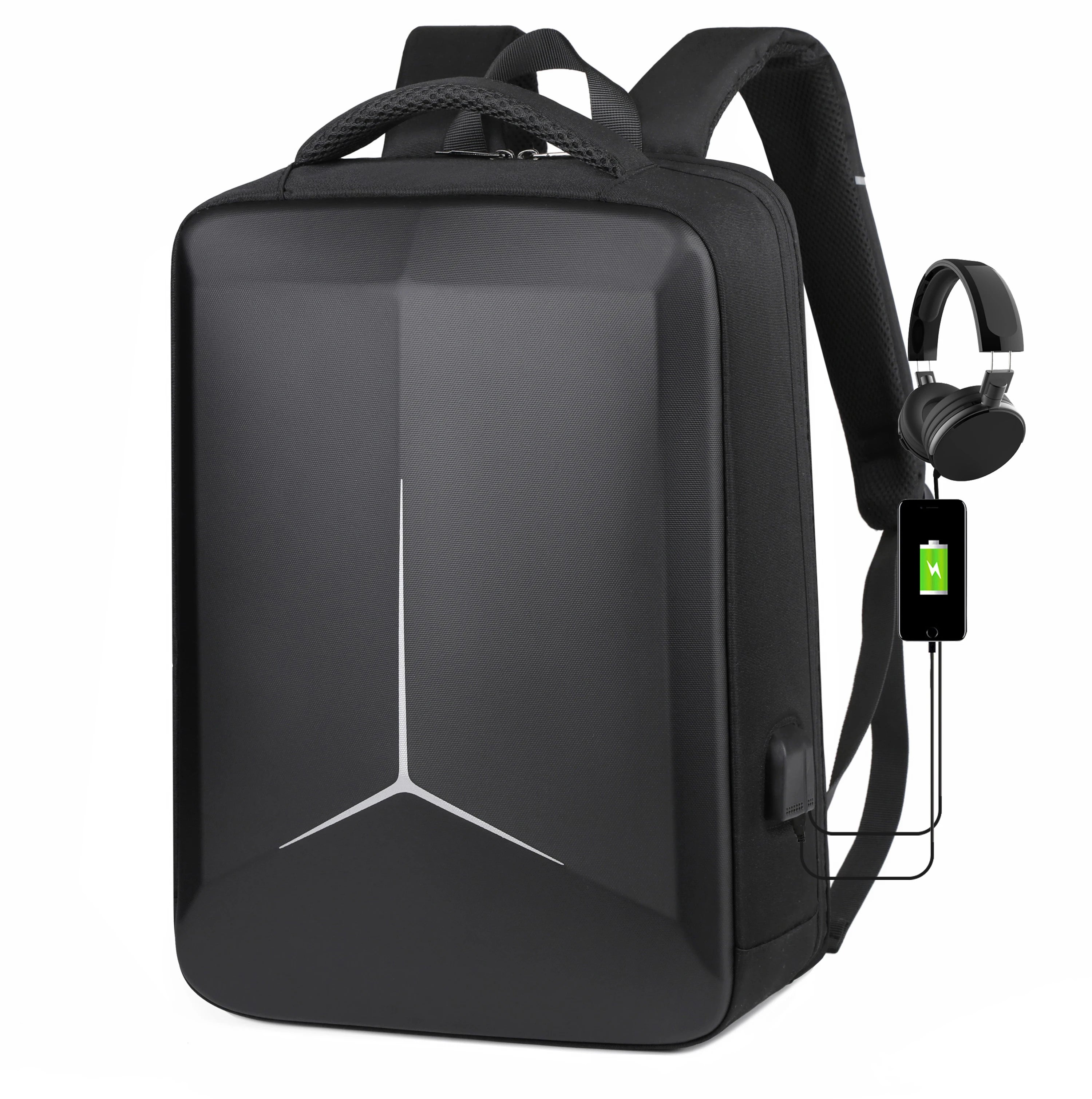 Trendy Bags Anti Theft Laptop Backpack With USB Charger Black