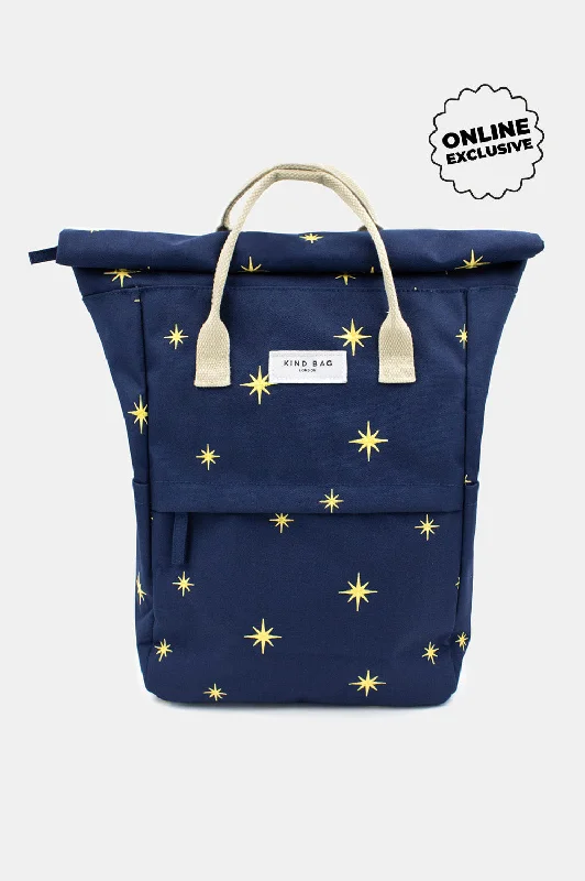 Designer Bags For Luxury Collectors Stars Navy | Embroidered “Hackney” Backpack | Medium - PRE-ORDER