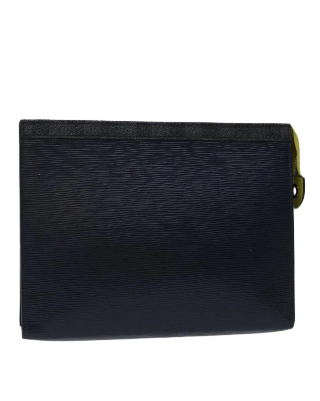 Black Friday Deals On Stylish Handbags Navy Epi Leather Clutch Bag