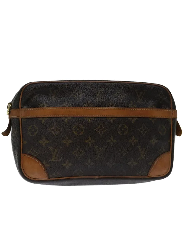 Rustic Bags For Outdoor And Nature-Inspired Looks Monogram Canvas Clutch Bag with Accessories Rank C (SKU 69877)