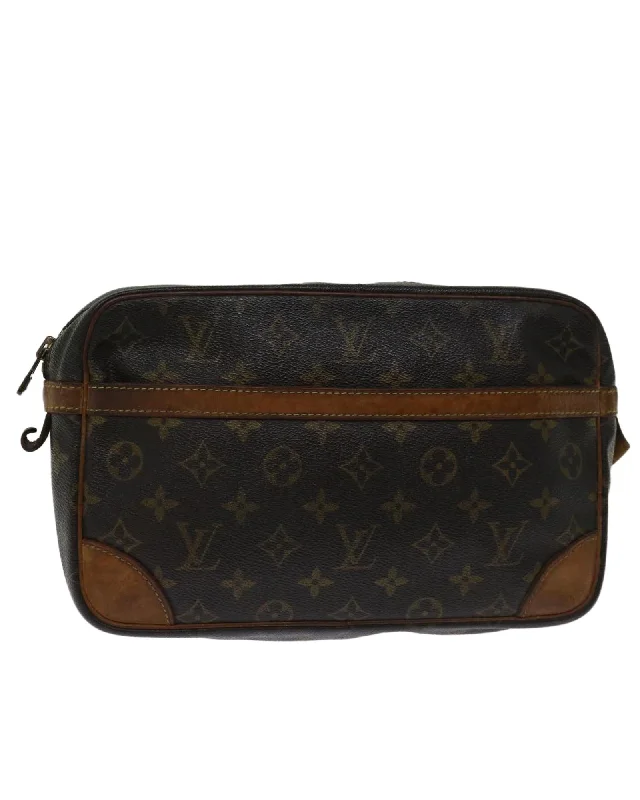 Urban Style Monogram Canvas Clutch Bag with Accessories - CD Rank