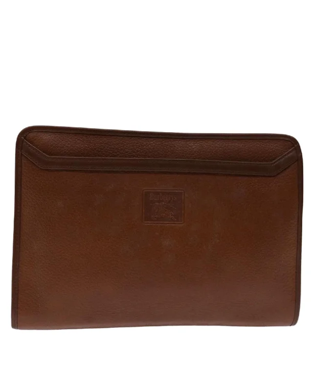 Customizable Bags For Personalized Style Brown Leather Clutch Bag with Minimalist Design