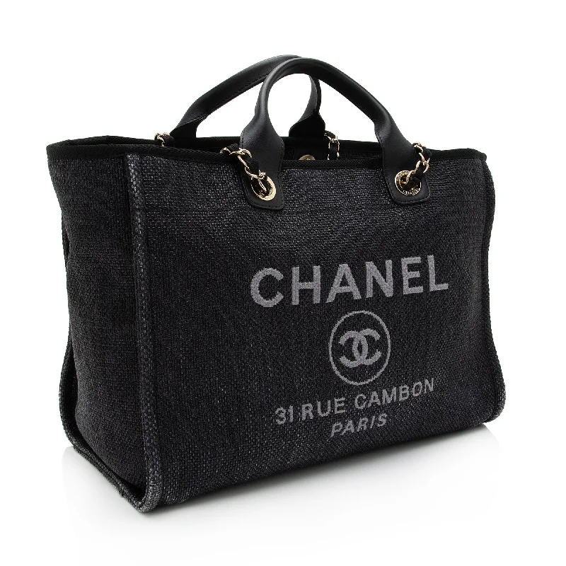 Discounted Designer Bags For Clearance Events Chanel Woven Straw Deauville Medium Tote (SHF-xRiJ8n)