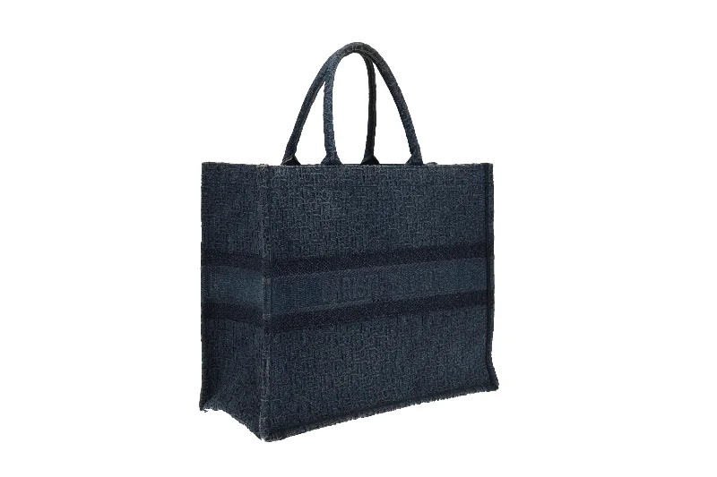 Office Professionals Christian Dior Large Book Tote Monogram Denim