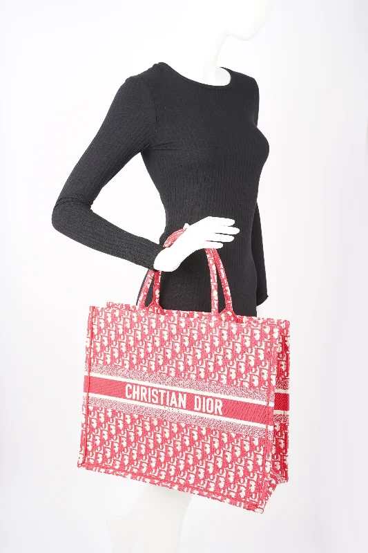 Affordable Bags Christian Dior Womens Book Tote Bag Red White Large