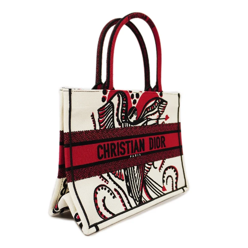 Bold Fashionistas CHRISTIAN DIORAuth  Book Tote Women's Canvas Tote Bag Black,Ivory,Red Color