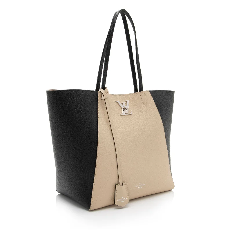 Versatile Bags That Suit Any Outfit Or Event Louis Vuitton Calfskin Lockme Cabas Tote (SHF-pDcHNY)