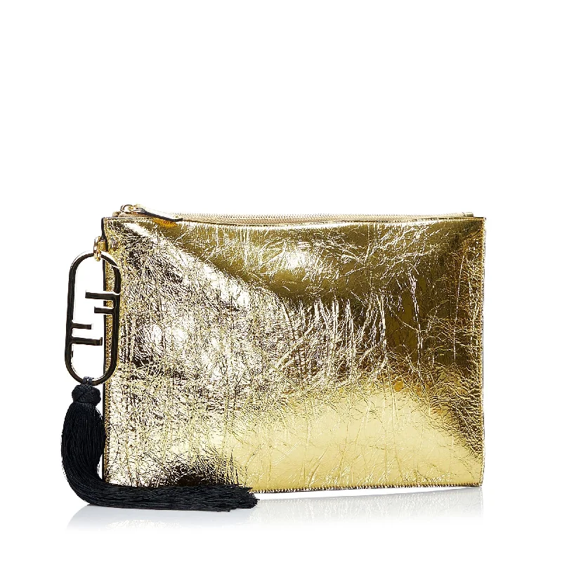 High-Quality Bags Fendi Metallic FF Tassel Clutch Bag (SHG-TuKBOV)