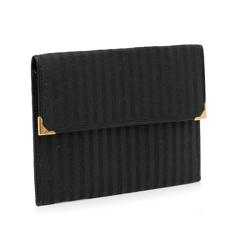 Rustic Bags For Outdoor And Nature-Inspired Looks Fendi Striped Canvas Clutch (SHG-LK4Iq8)