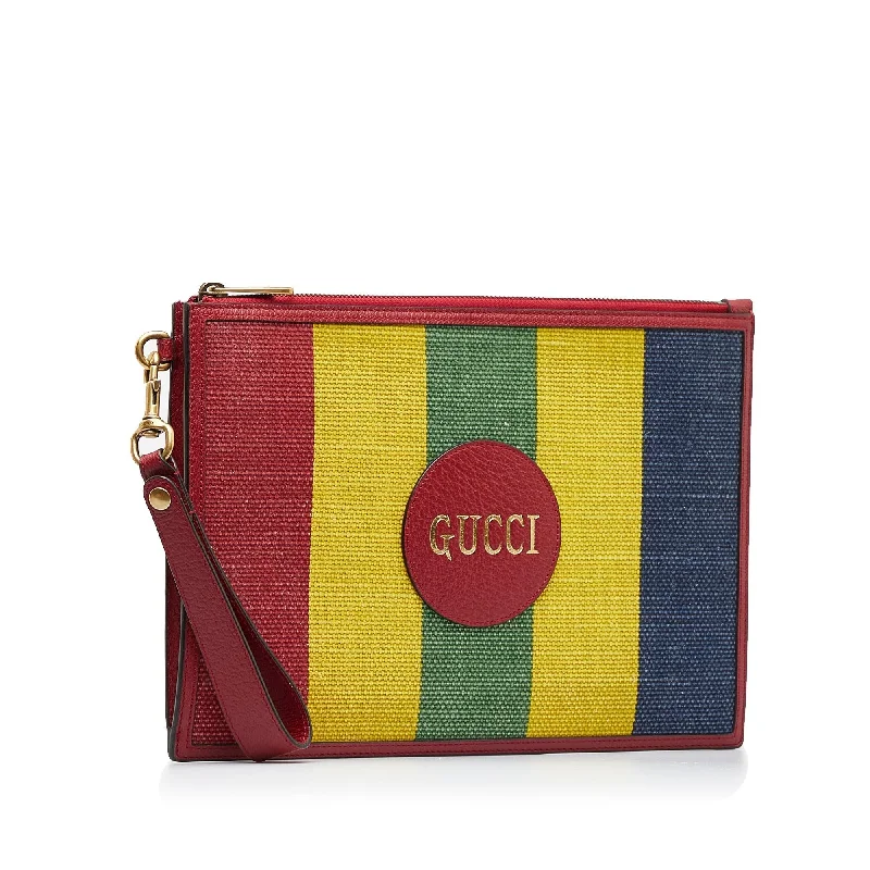 Bags For Sporty And Athletic Styles Gucci Baiadera Striped Clutch Bag (SHG-ODU98a)