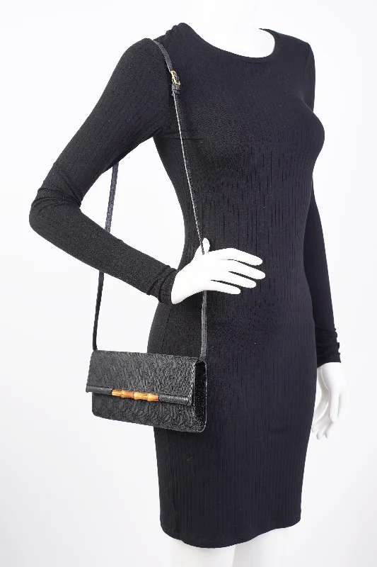 Bags For Urban And Trendy Looks Gucci Bamboo Clutch Black Canvas