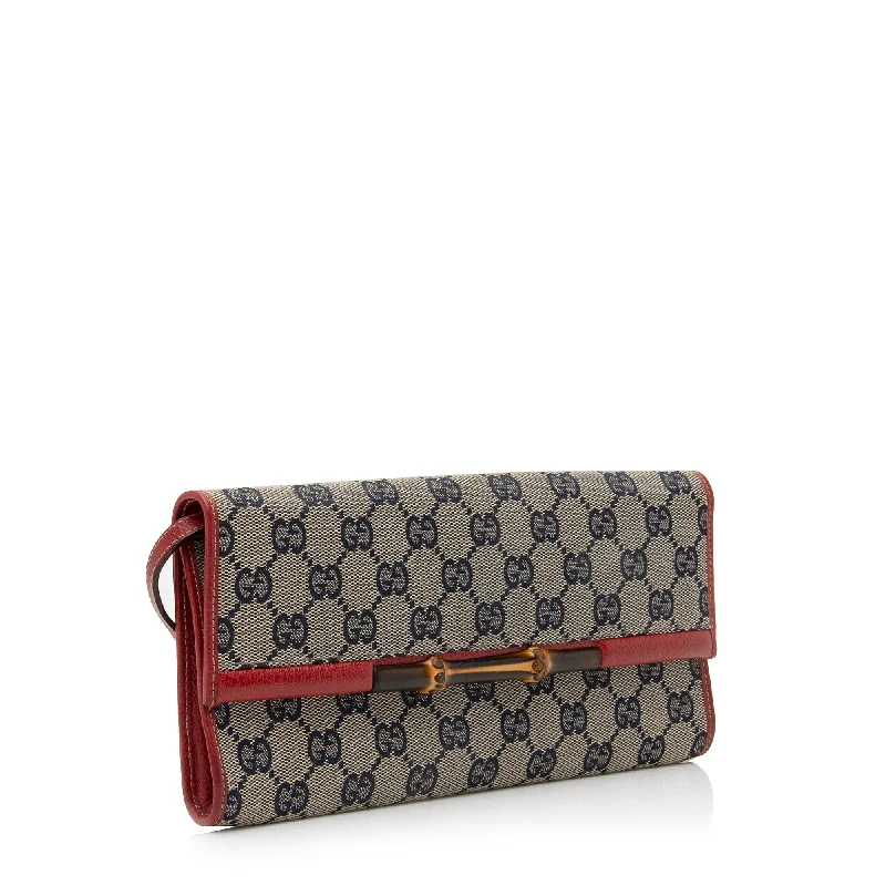 Affordable Handbags Gucci GG Canvas Bamboo Bar Clutch (SHF-23324)