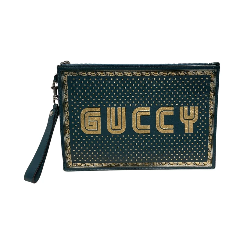 Luxury Bags For Professionals With Discounts GUCCI/SEGA/Clutch Bag/All Over Print/Leather/GRN/GUCCY CLUTCH BAG