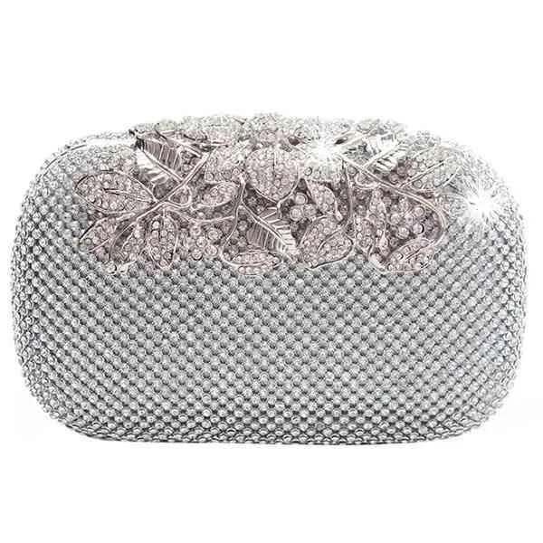 Handbag For Women Women Flower Crystal Clutch Evening Bag