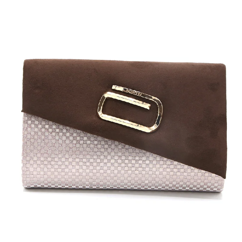 Glamorous Bags For Evening Events And Parties Women's Clutch - Dark Brown