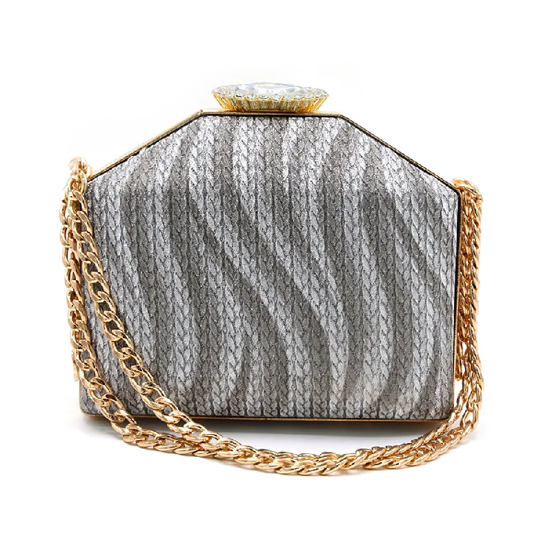 Bags With Discounts Women's Fancy Clutch - Grey