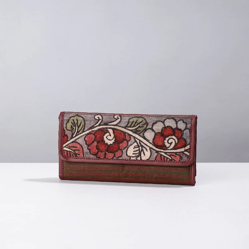 Elegant Bags For Formal Events And Luxury Occasions Multicolor - Handpainted Kalamkari Natural Dyed Cotton Clutch