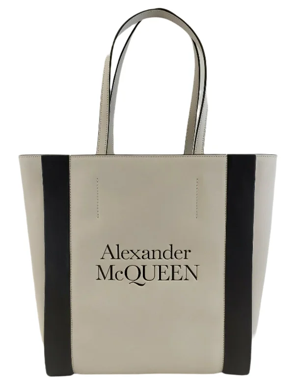 Limited Edition Bags For Collectors Alexander McQueen  Leather Signature Logo Shopper Tote