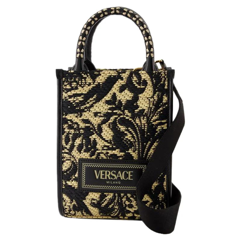 Office Professionals Athena Shopper Bag - Versace - Leather - Black