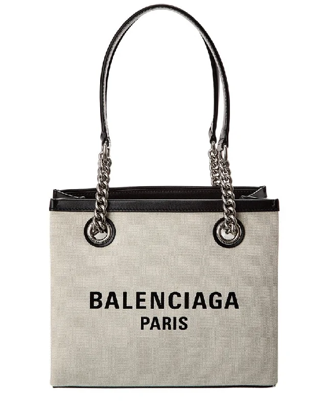 Retro Lovers Balenciaga Duty Free Canvas & Leather Tote