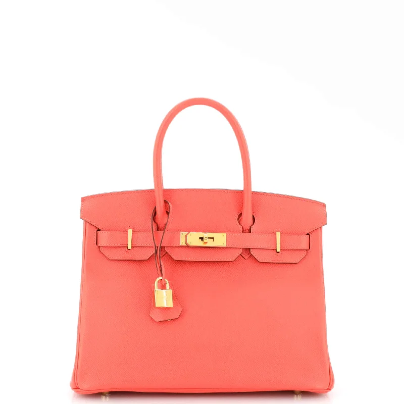 Minimalist Bags For Clean And Modern Aesthetics Birkin Handbag Rose Jaipur Epsom with Gold Hardware 30