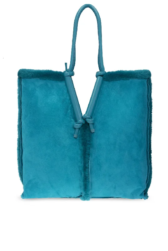 Bags With Seasonal Sales Bottega Veneta New Women's Suede Leather Bag In Turquoise Blue