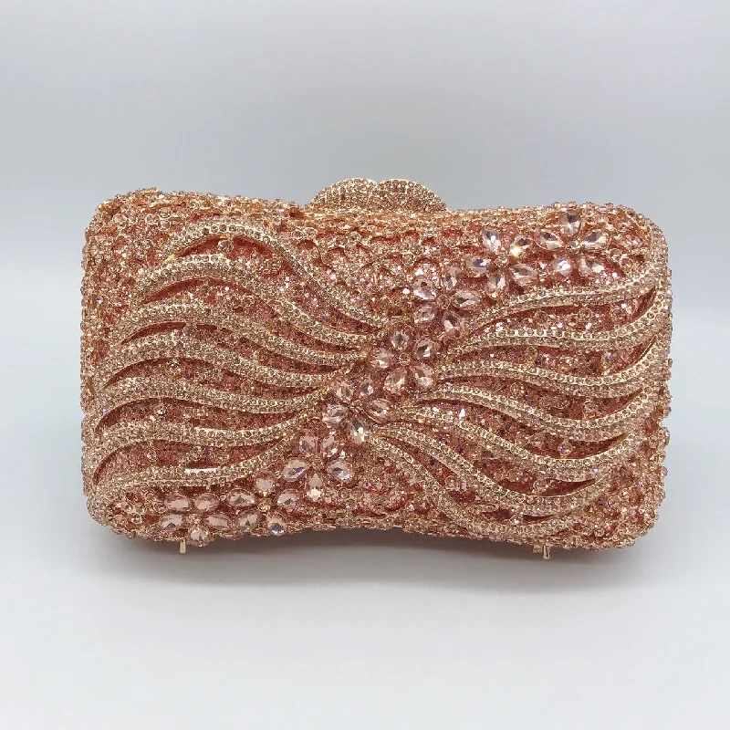 Bags For Personalized Gifts Bow Ribbon Diamond Evening Bag | Hollow Rhinestone Banquet Clutch