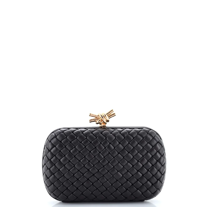 Scratch-Resistant And Luxury Sale Bags Box Knot Clutch NM Intrecciato Nappa Small