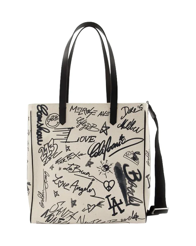 Luxury Bags On Sale California Tote Bag - Golden Goose - White/Black - Leather