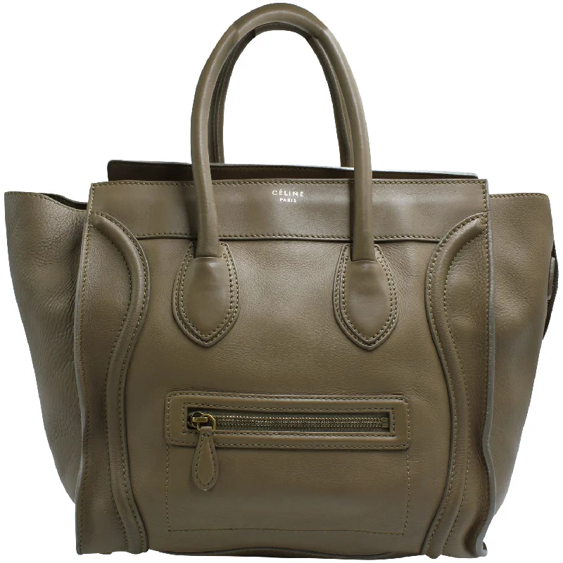 Elegant Bags For Formal Events And Luxury Occasions Celine Mini Luggage Tote in Brown Leather