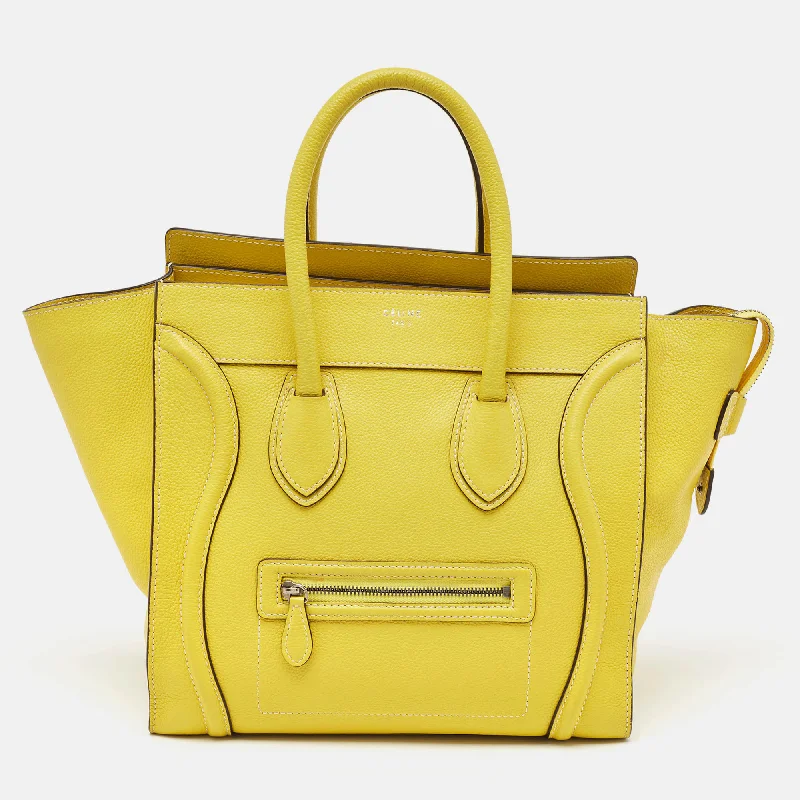 Versatile Bags That Suit Any Outfit Or Event Celine Yellow Leather Mini Luggage Tote