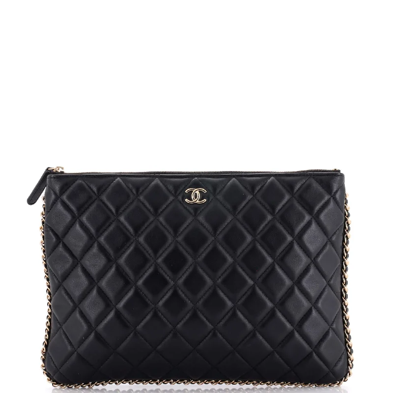 Handbag For Fashion Chain Around O Case Clutch Quilted Lambskin Medium