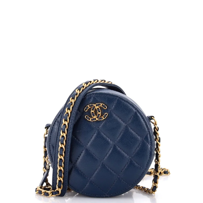 Affordable Bags For College Students On Sale Chain Infinity Round Clutch with Chain Quilted Lambskin