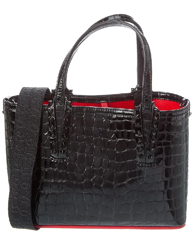 Elegant Bags For Formal Events And Luxury Occasions Christian Louboutin Cabata Mini Alligator-Embossed Leather Tote