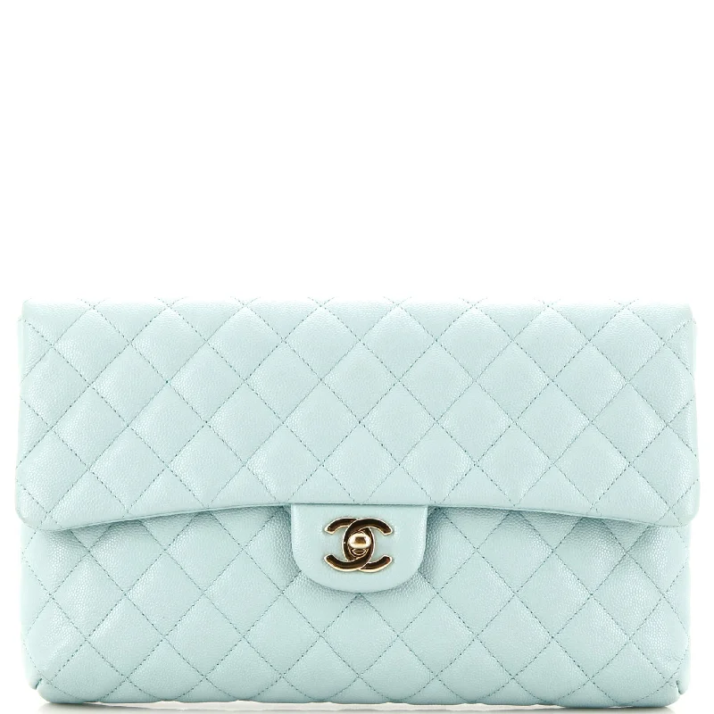 Stylish Bags With Discounts Classic Flap Clutch Quilted Caviar