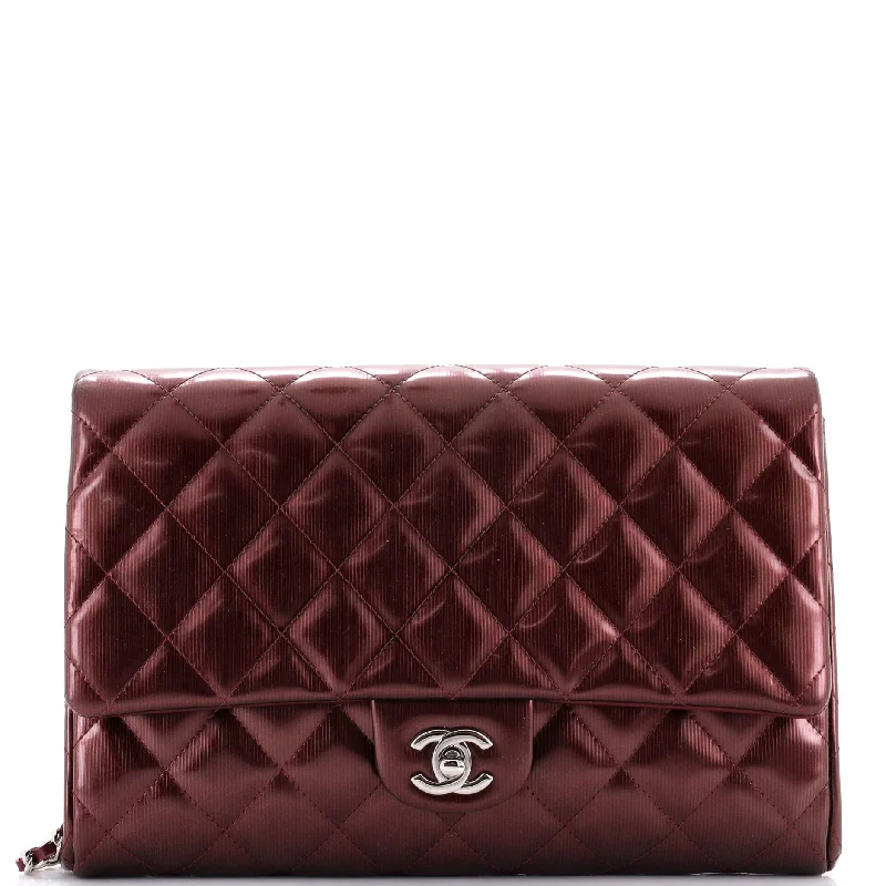 Trendy Bags For Women And Men In 2025 Clutch with Chain Quilted Striated Metallic Patent