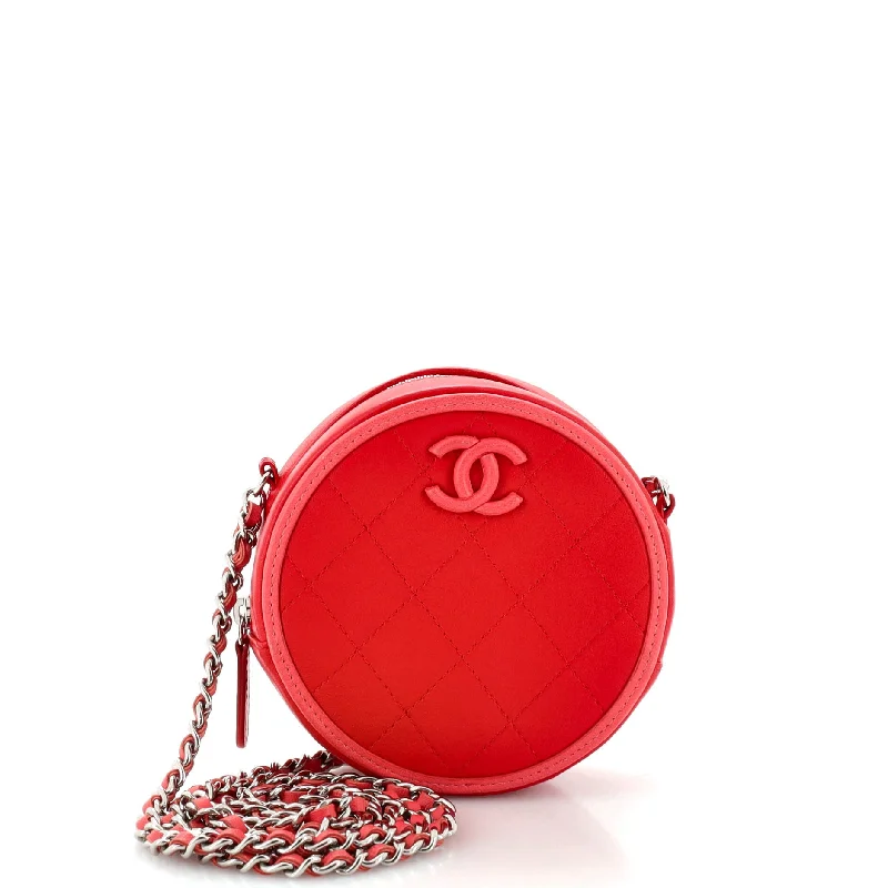 Bags With Limited-Time Deals Color Pop Round Clutch with Chain Quilted Lambskin