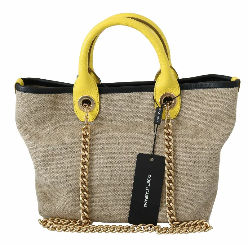 Bags With Limited-Time Deals Dolce & Gabbana  Linen-Calf Tote with  Women's Chain