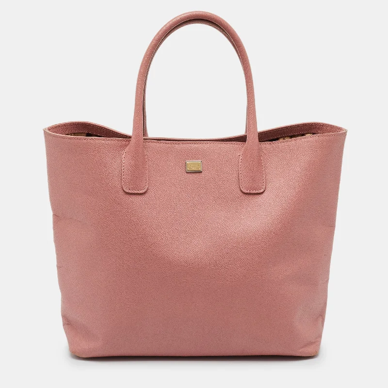 Functional Bags For Busy Moms And Dads Dolce & Gabbana Old Rose Leather Miss Alma Tote