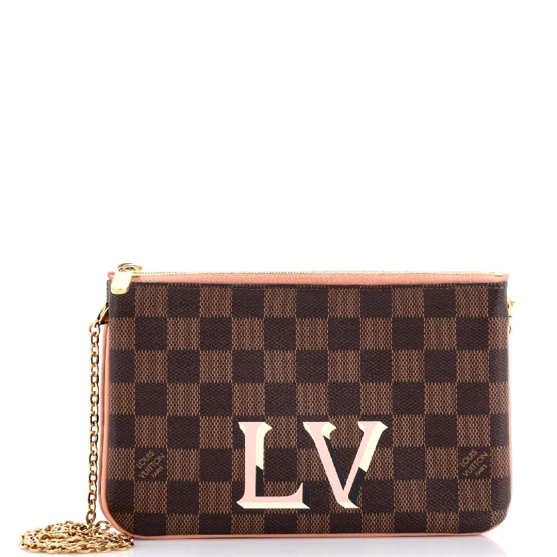 Valentine's Day Double Zip Pochette Damier